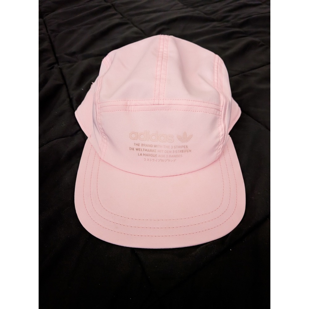 Adidas Originals Pink 5 Panel Camper Hat Adjustable Strapback Trefoil Logo OSFM